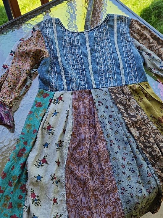 Young Threads Dresses & Skirts - Womens Mixed-Print Patchwork Long-Sleeve Dress - Multicolor Young Threads